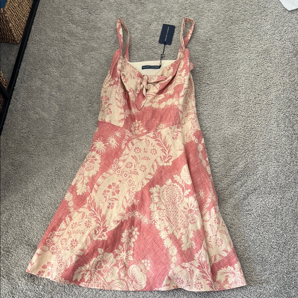 Ralph Lauren Pink Cowl Neck Sleeveless Sundress